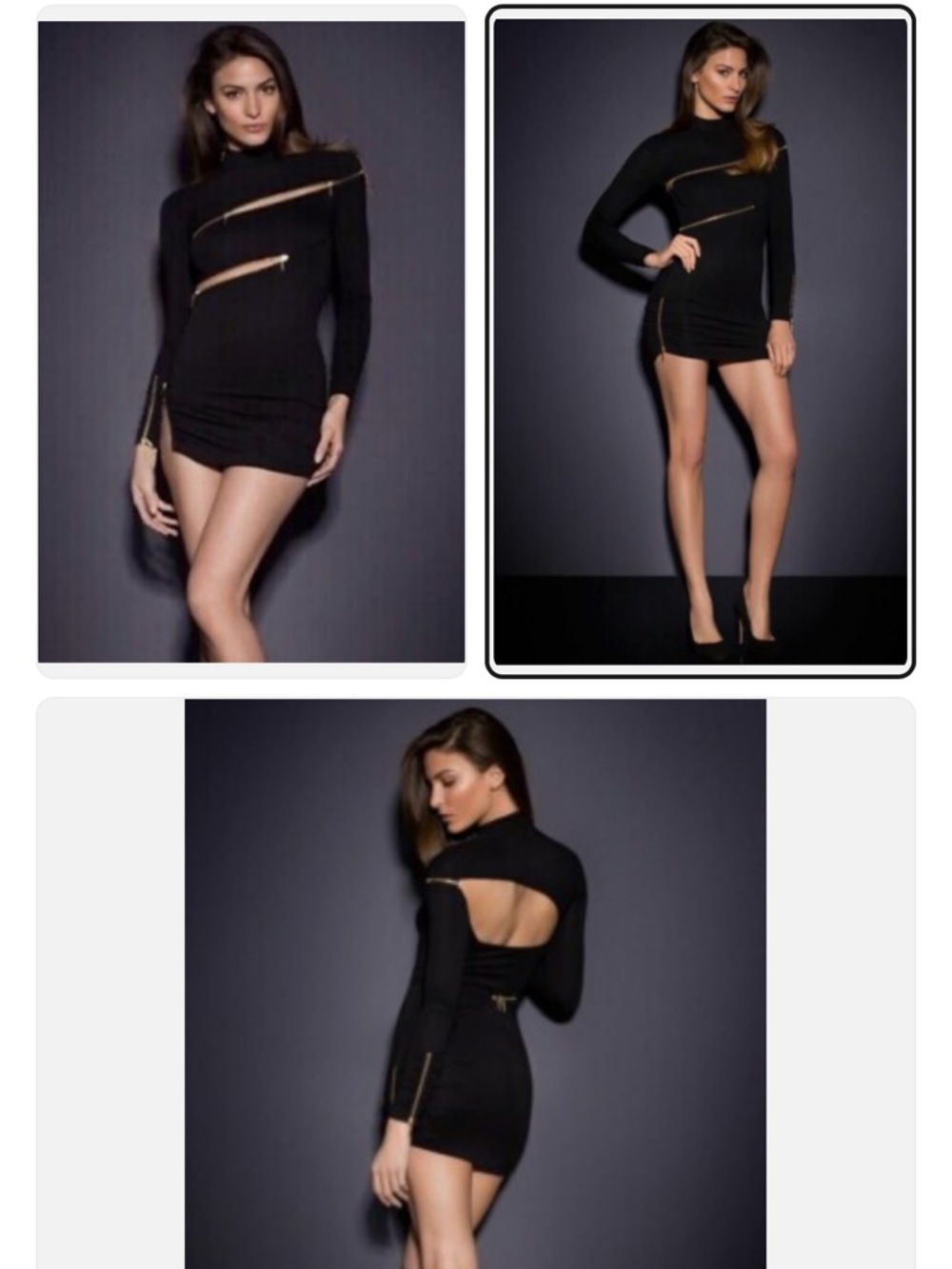 Agent Provocateur Black Dress with Gold Zippers Size 3 Have Two Hole - Picture 8 of 10